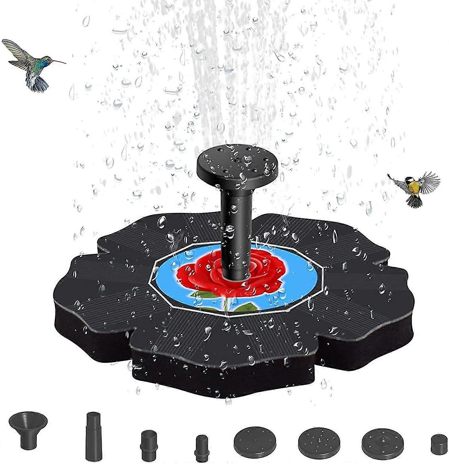 Solar Fountain Pump with 4 Nozzles for Bird Bath Garden - Image 1