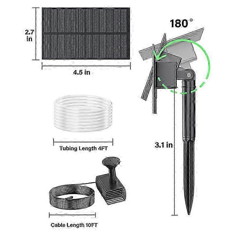 Solar Bird Bath Fountain Pump with Tubing Outdoor Water Pump - Image 2
