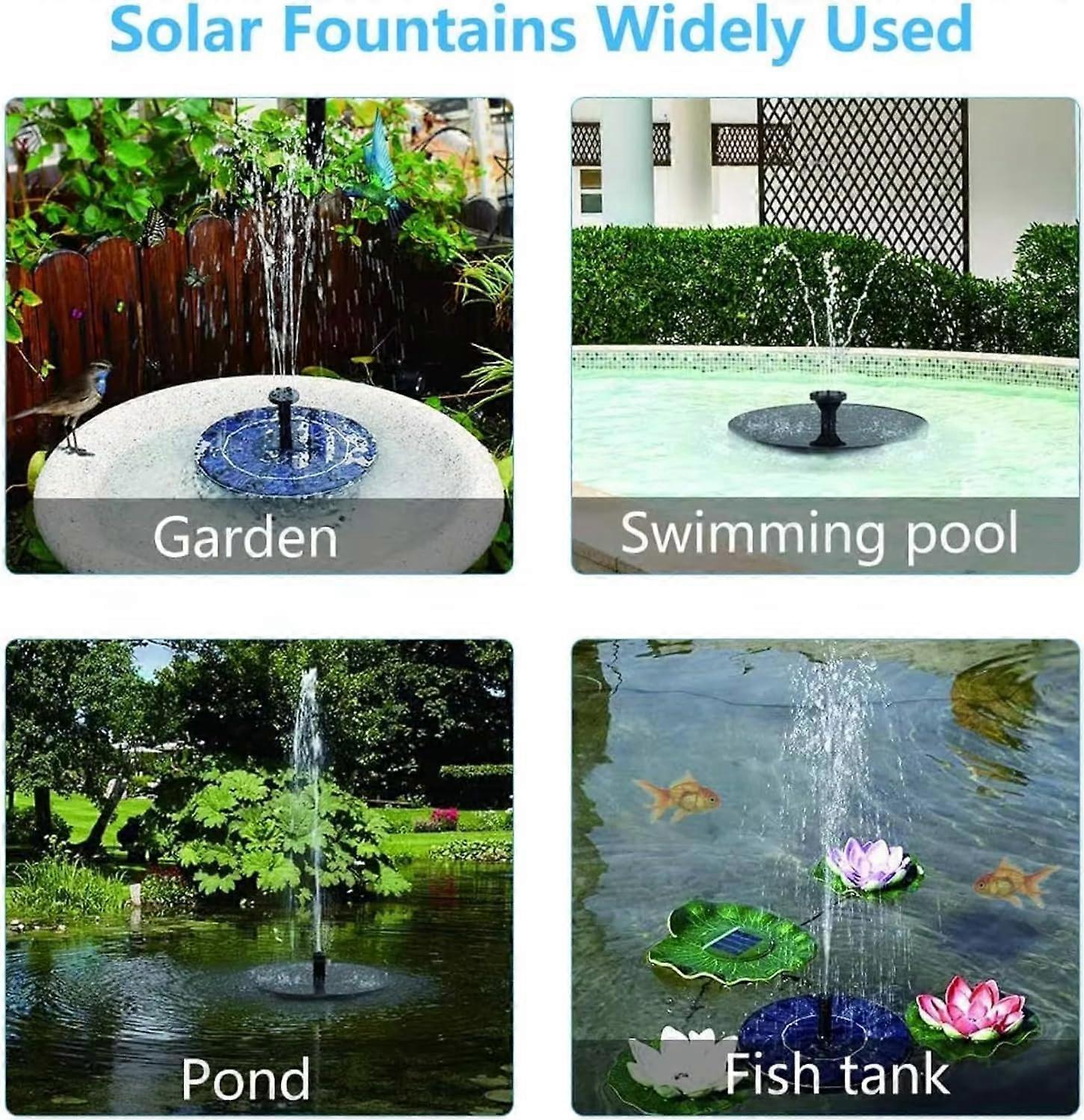 1.2W Floating Solar Fountain Pump with 6 Nozzles 30-40cm Spray - Image 2