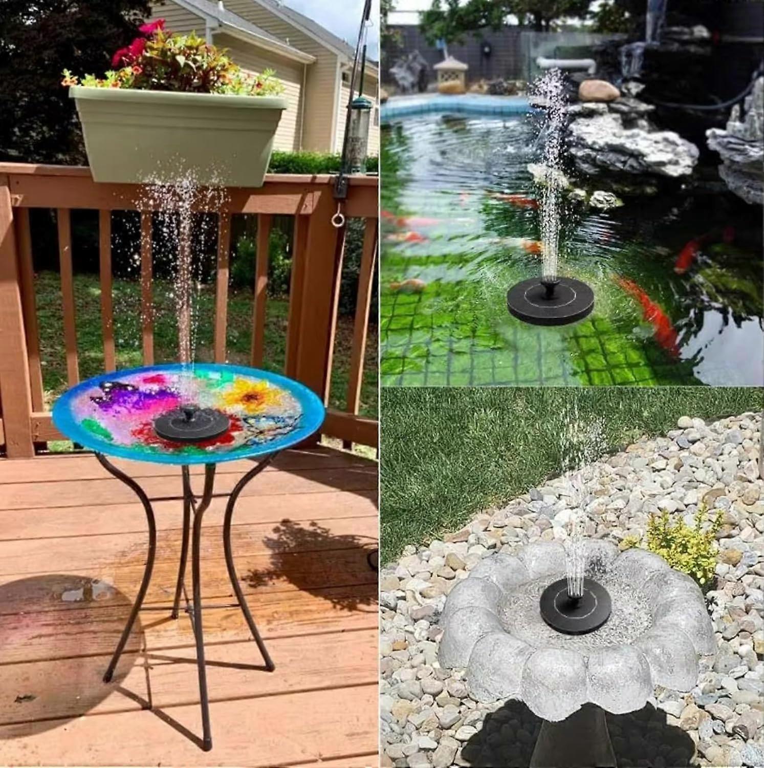 1.2W Floating Solar Fountain Pump with 6 Nozzles 30-40cm Spray - Image 4