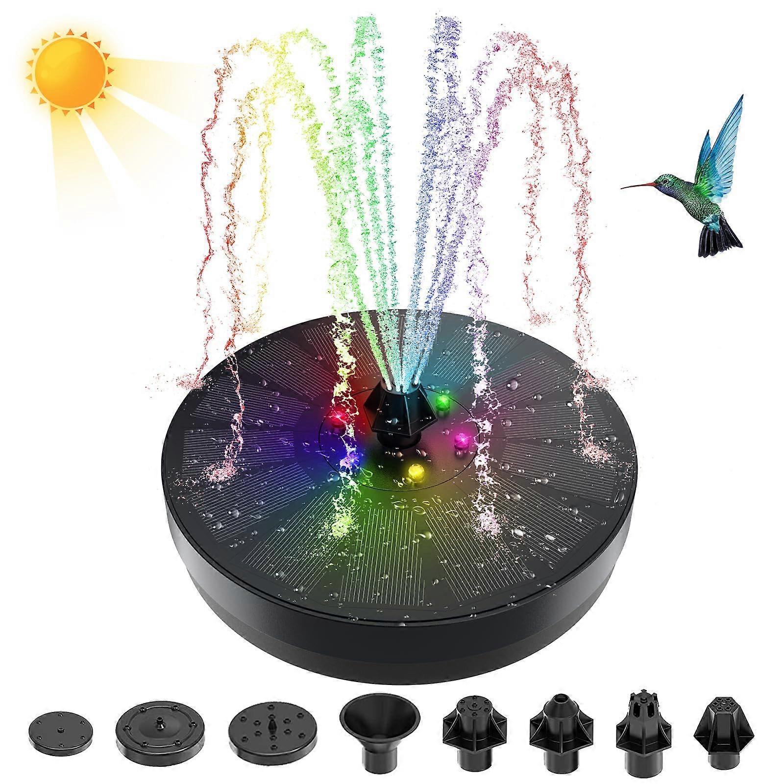 Solar Water Fountain with 8 Jet Lights Floating Solar Pump - Image 1