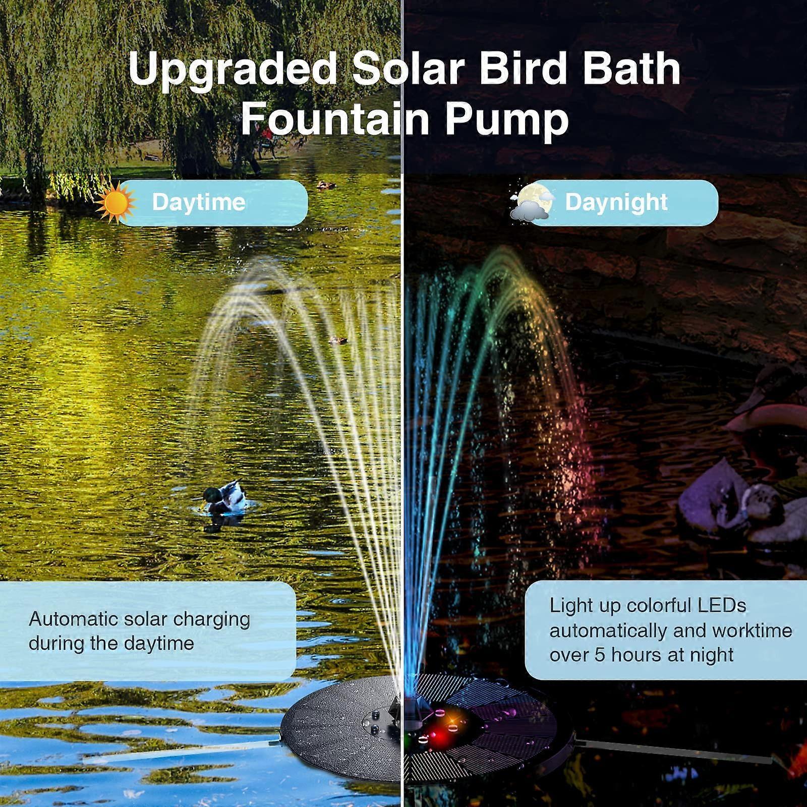 Solar Water Fountain with 8 Jet Lights Floating Solar Pump - Image 4
