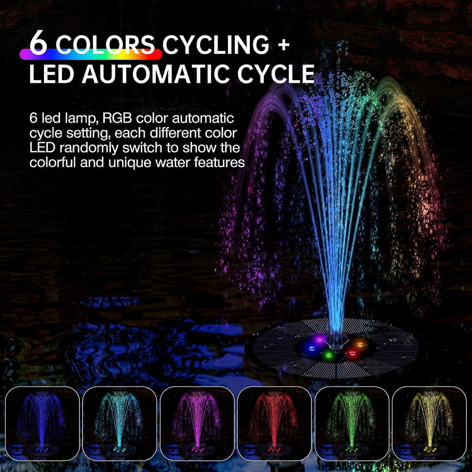 Solar Water Fountain with 8 Jet Lights Floating Solar Pump - Image 5