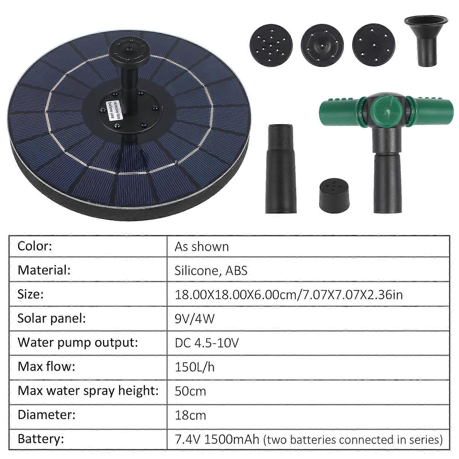 Solar Fountain Disc Pump Bird Bath Solar Water Fountain - Image 3