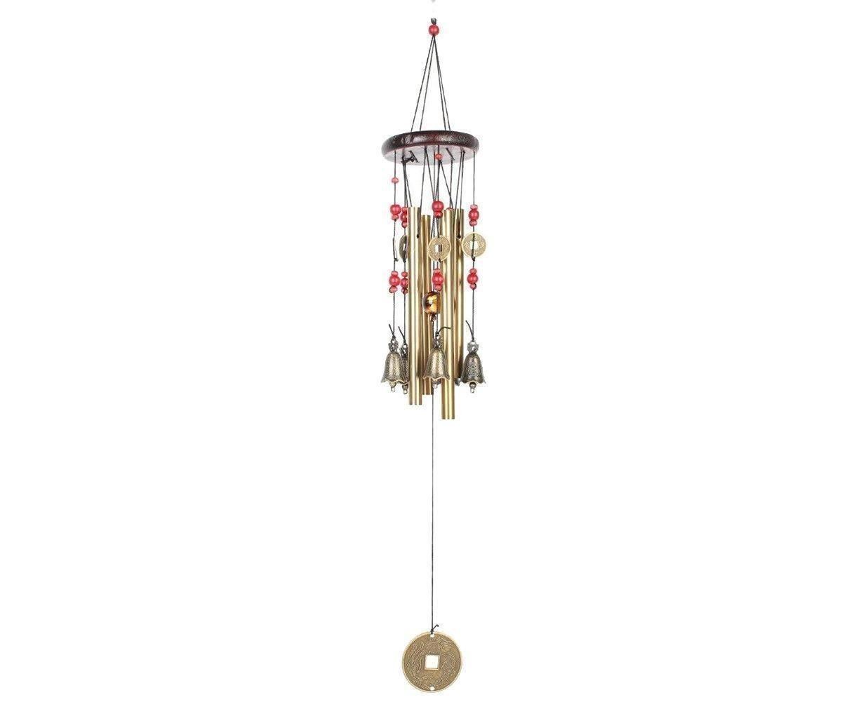 Metal Pipes Bell Copper Coin Wind Chime Ornament Garden Balcony Hanging Decor - Image 2