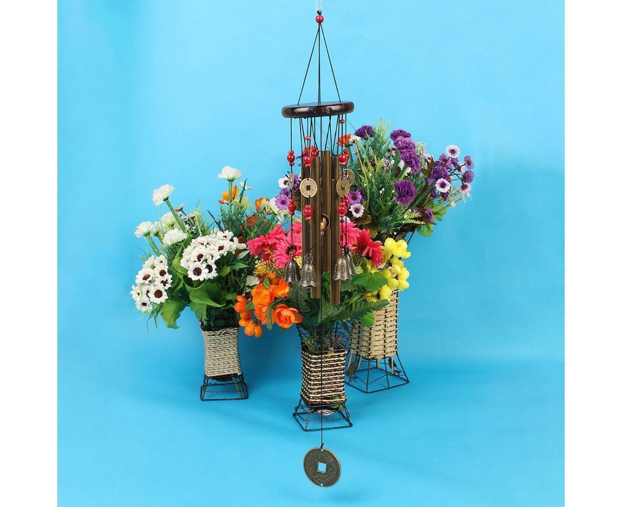 Metal Pipes Bell Copper Coin Wind Chime Ornament Garden Balcony Hanging Decor - Image 6