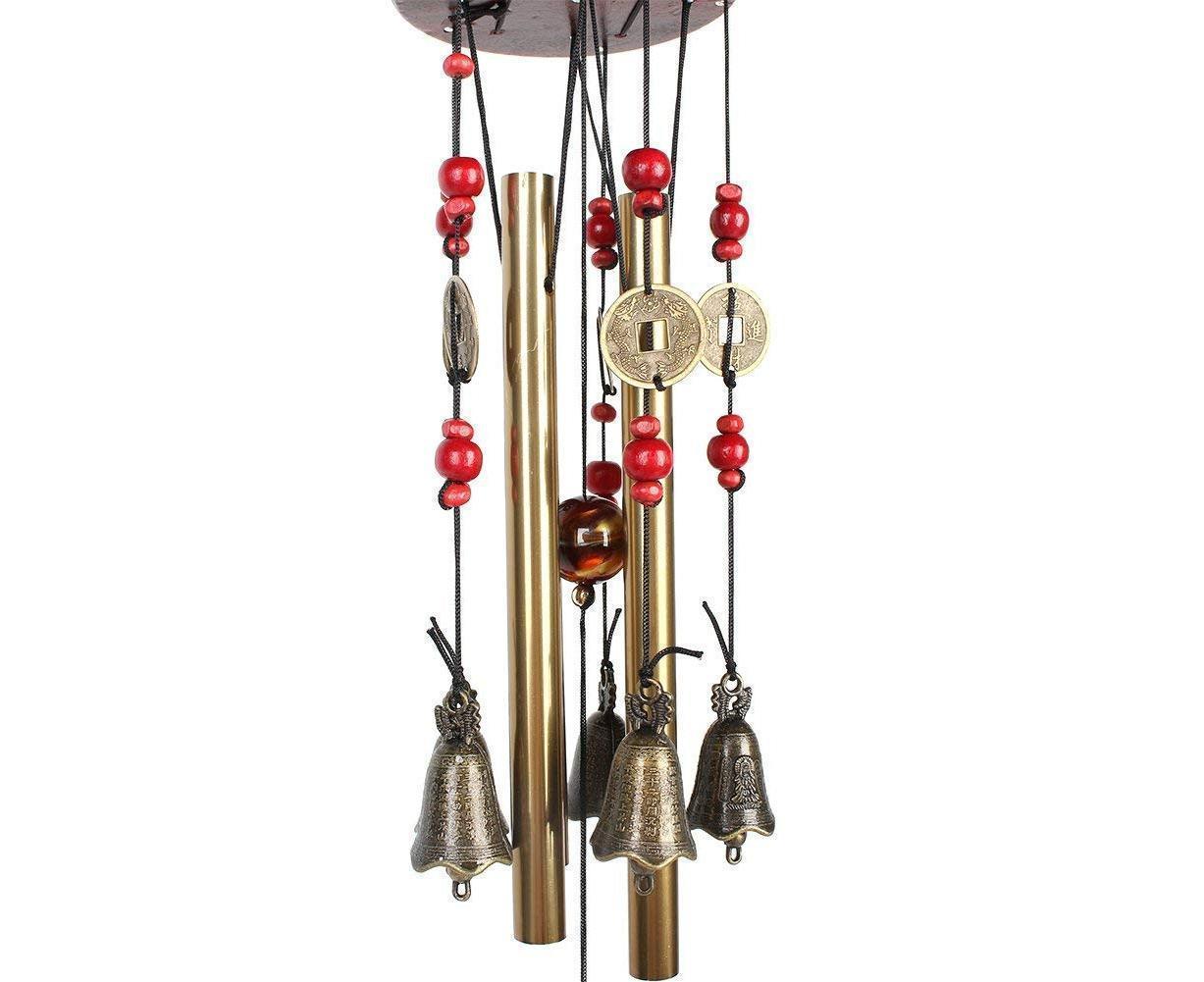 Metal Pipes Bell Copper Coin Wind Chime Ornament Garden Balcony Hanging Decor - Image 8