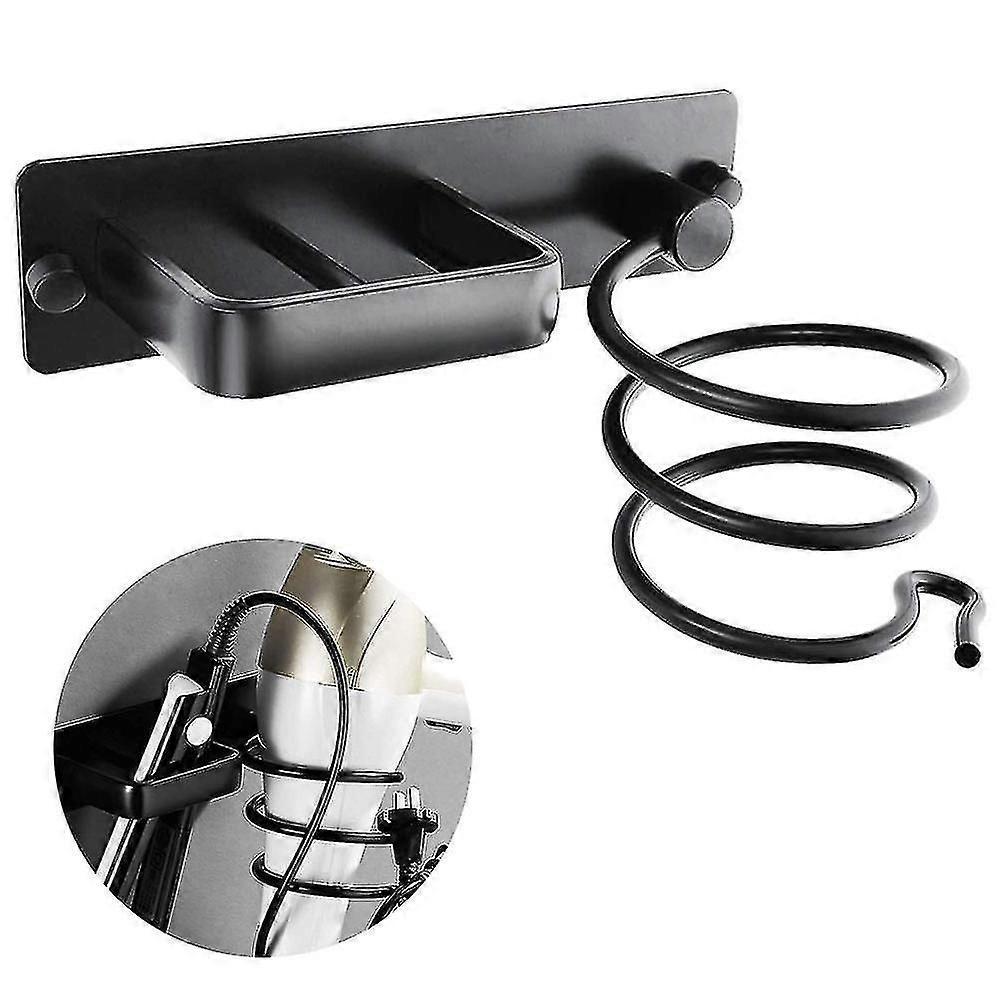 Aluminum Hair Dryer Holder Wall Mounted Organizer Rack - Image 1