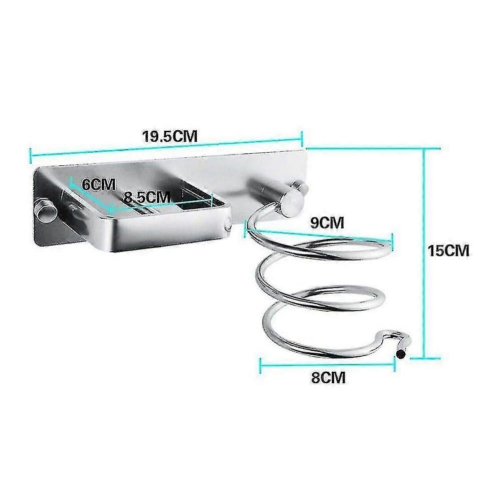 Aluminum Hair Dryer Holder Wall Mounted Organizer Rack - Image 5