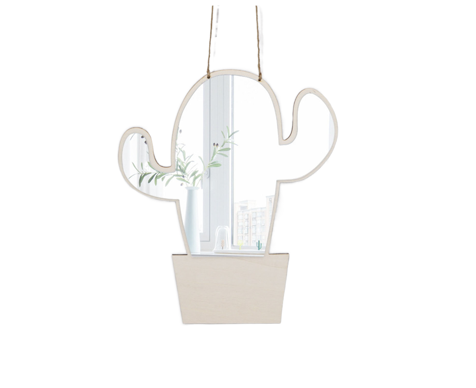Wall Sticker Acrylic Mirror-Wooden Color - Image 1