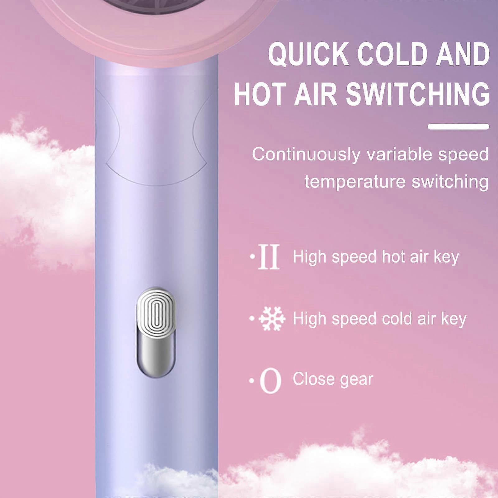 Blue Gradient Hair Dryer Constant Temp Hot & Cold Silent Dryer - Image 5