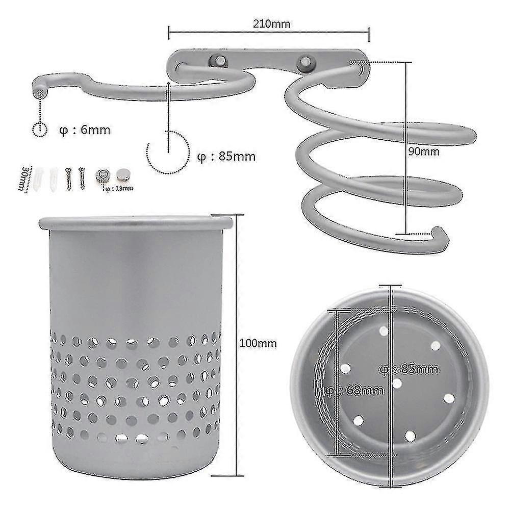 Hair Dryer Holder Wall Mount Organizer Blow Dryer Rack - Image 4