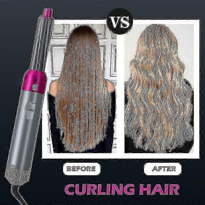 5-in-1 Hair Dryer Curler Straightener Blow Dryer Brush Pink - Image 3