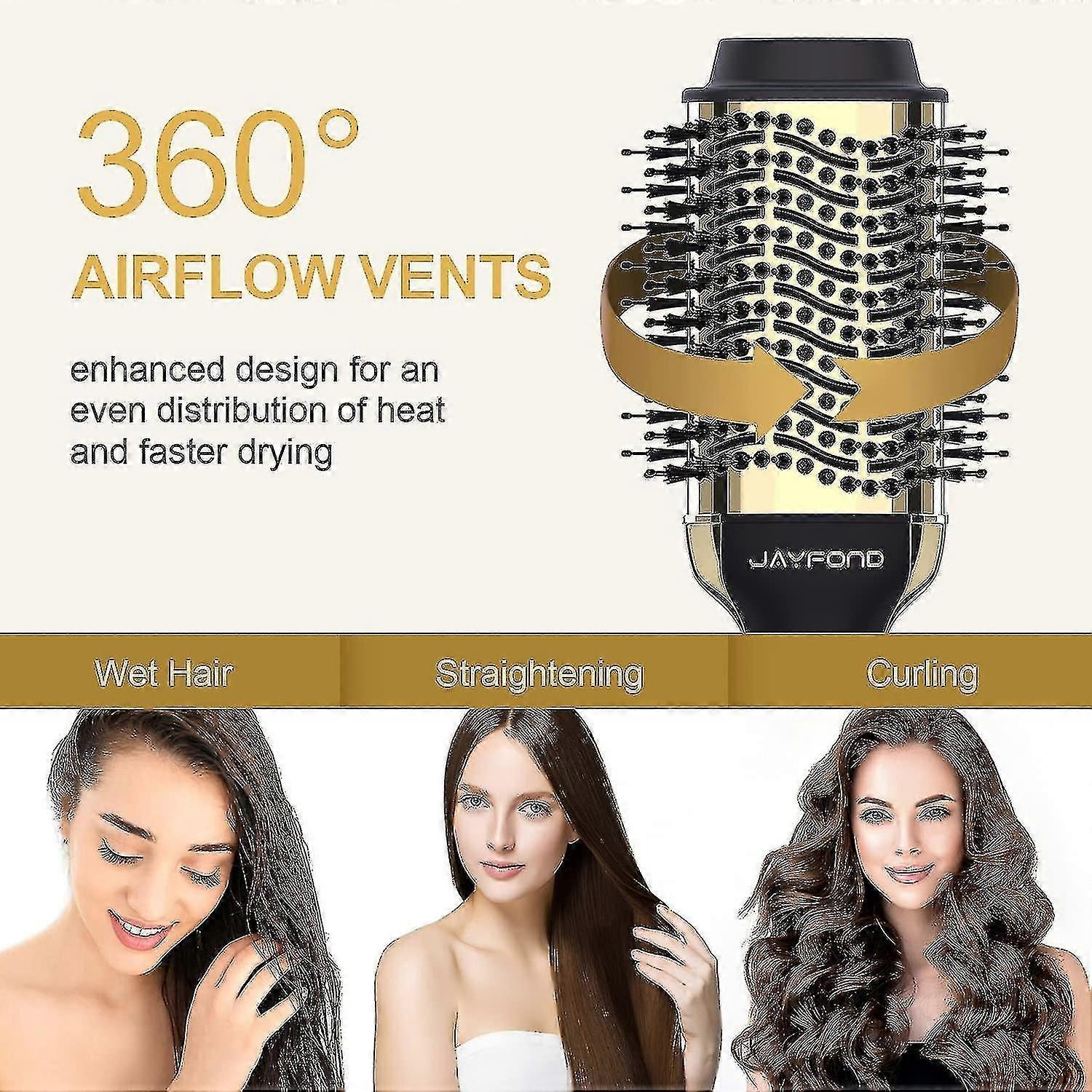 Negative Ion Hair Dryer Brush Styler Anti-Frizz Blow Dryer - Image 4