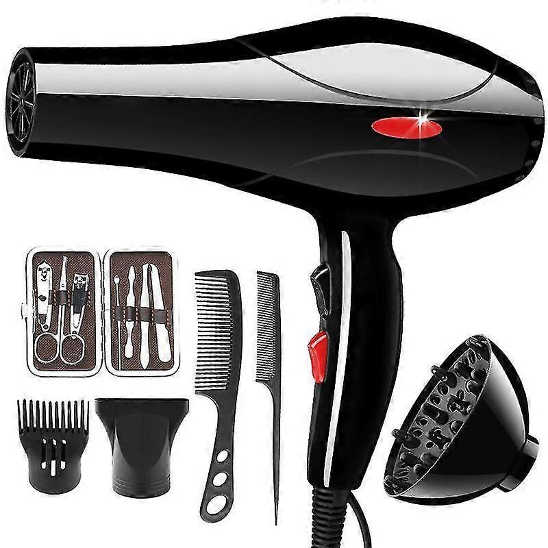 Household Hair Dryer Hot & Cold Thermostatic Black Set - Image 5