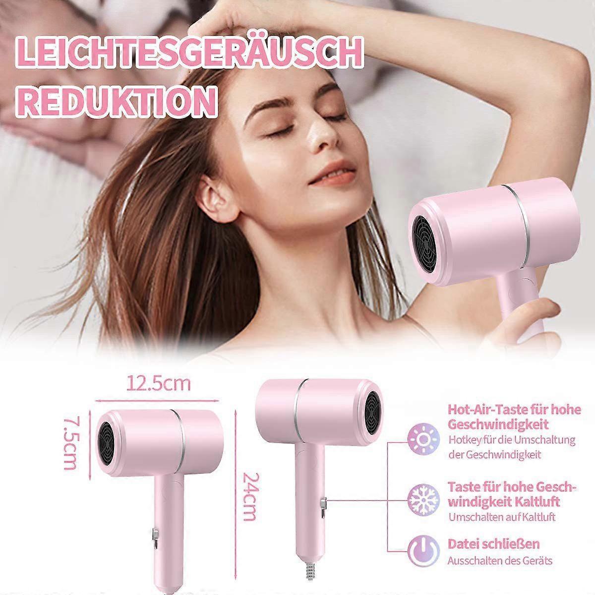 Negative Ion High Power Hair Dryer Pink Lightweight Compact - Image 2