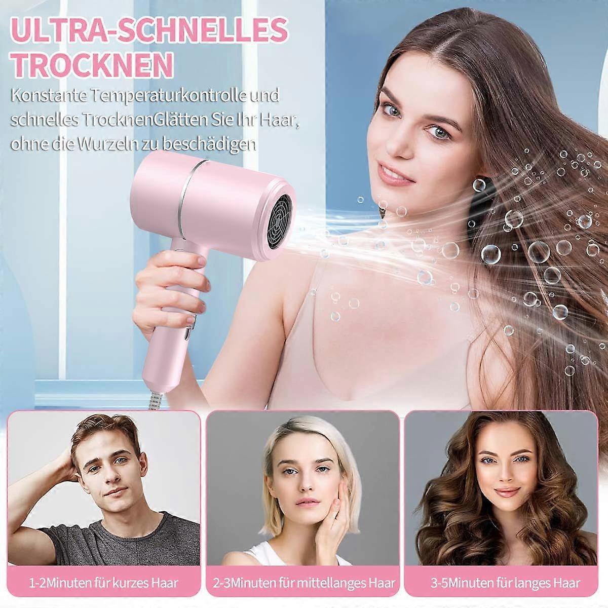Negative Ion High Power Hair Dryer Pink Lightweight Compact - Image 4