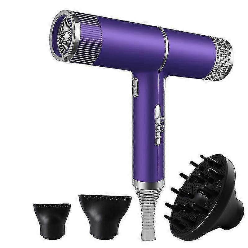 2000W Professional Ionic Hair Dryer with Diffuser Silver Purple - Image 1