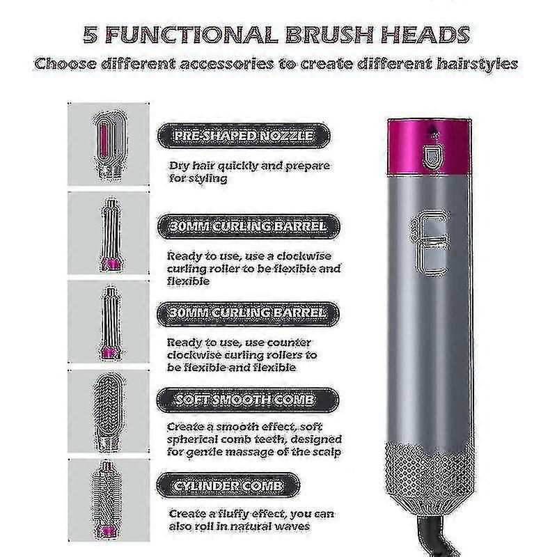 5-in-1 Hair Dryer Brush Curler Straightener Styling Tool - Image 4