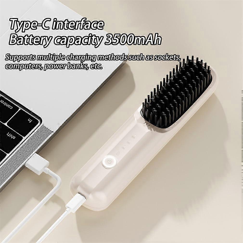 Rechargeable Cordless Hair Dryer Brush USB 3 Heat Settings - Image 2