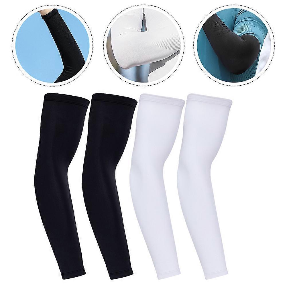2 Pairs Breathable Sports Arm Sleeves Sun Protection for Girls - Image 2
