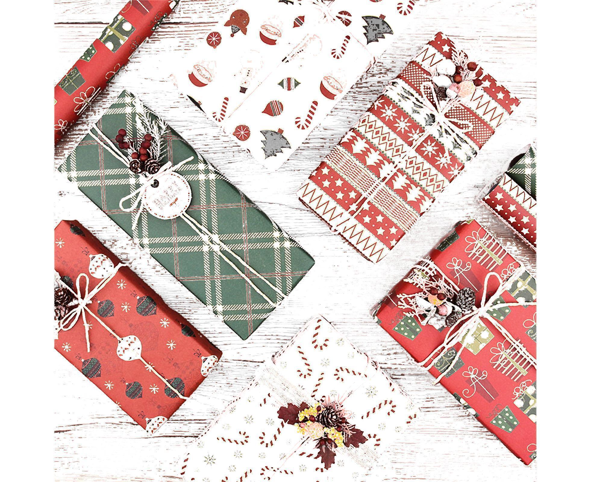 6Pcs Gift Wrapping Paper for Christmas - Image 1