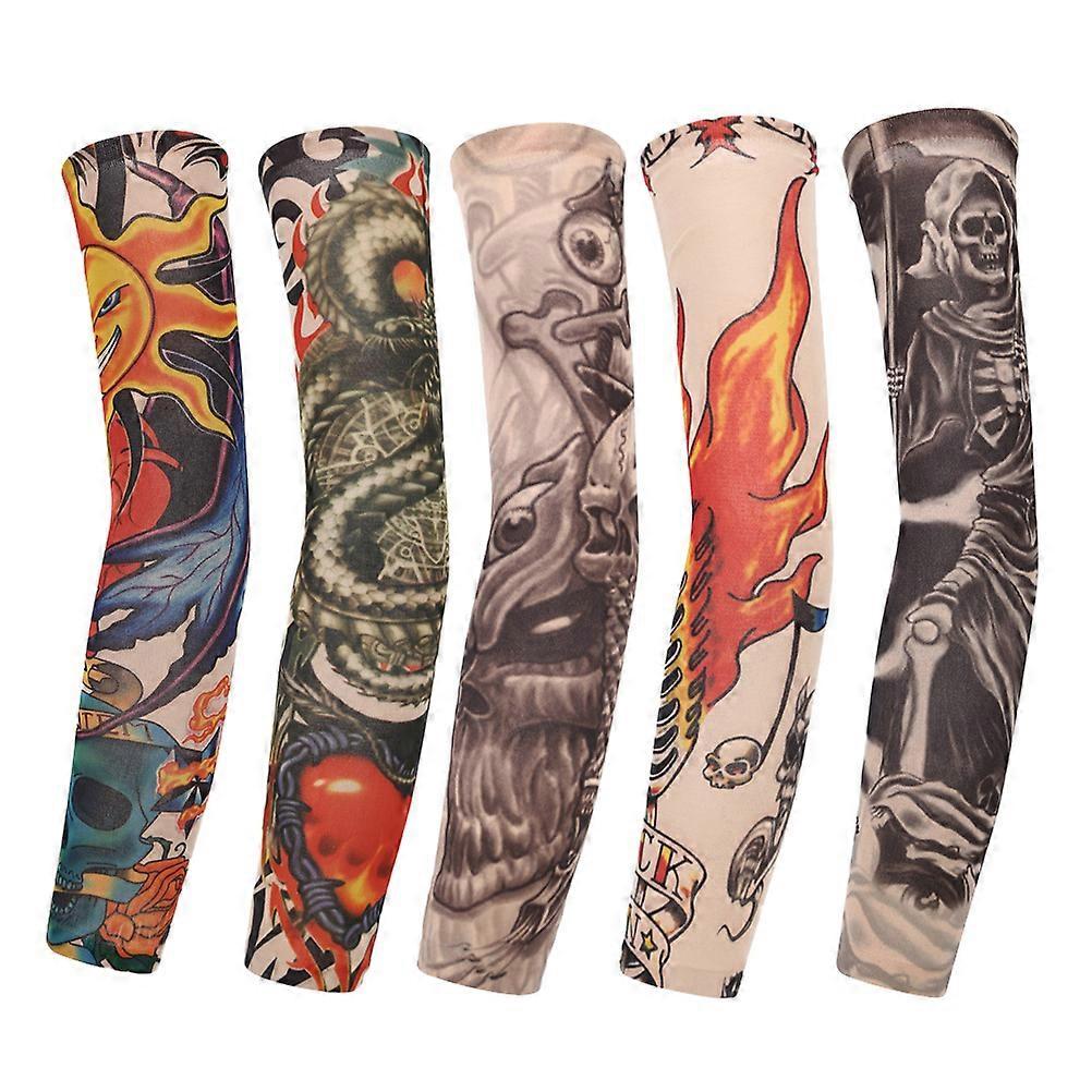 5Pcs Arm Cuffs Tattoo Cover Sleeves Protective Fake Tattoo Look - Image 1