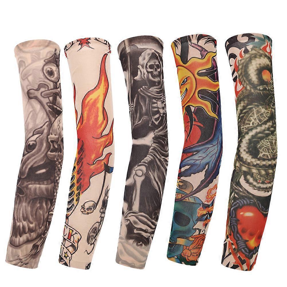 5Pcs Arm Cuffs Tattoo Cover Sleeves Protective Fake Tattoo Look - Image 2