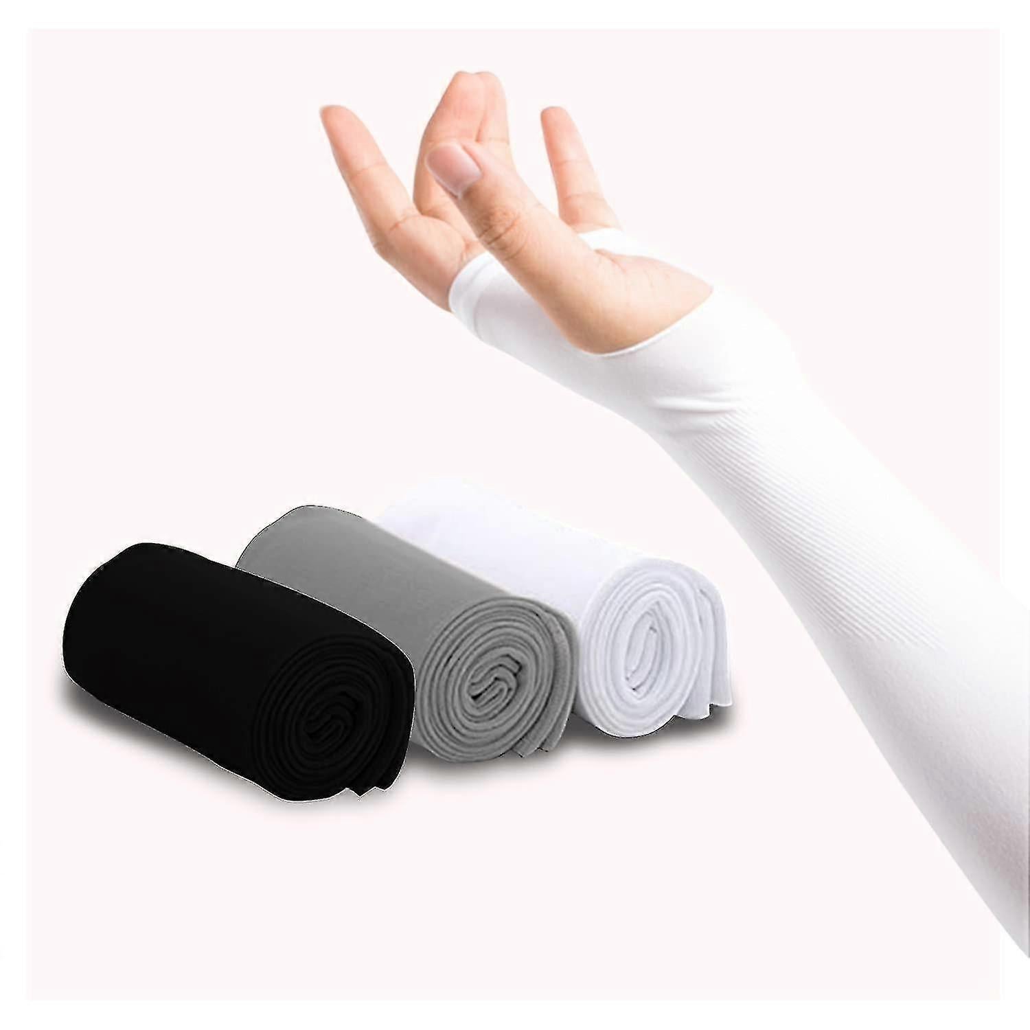 3 Pairs UV Protection Arm Sleeves for Men & Women Sun Shield - Image 3