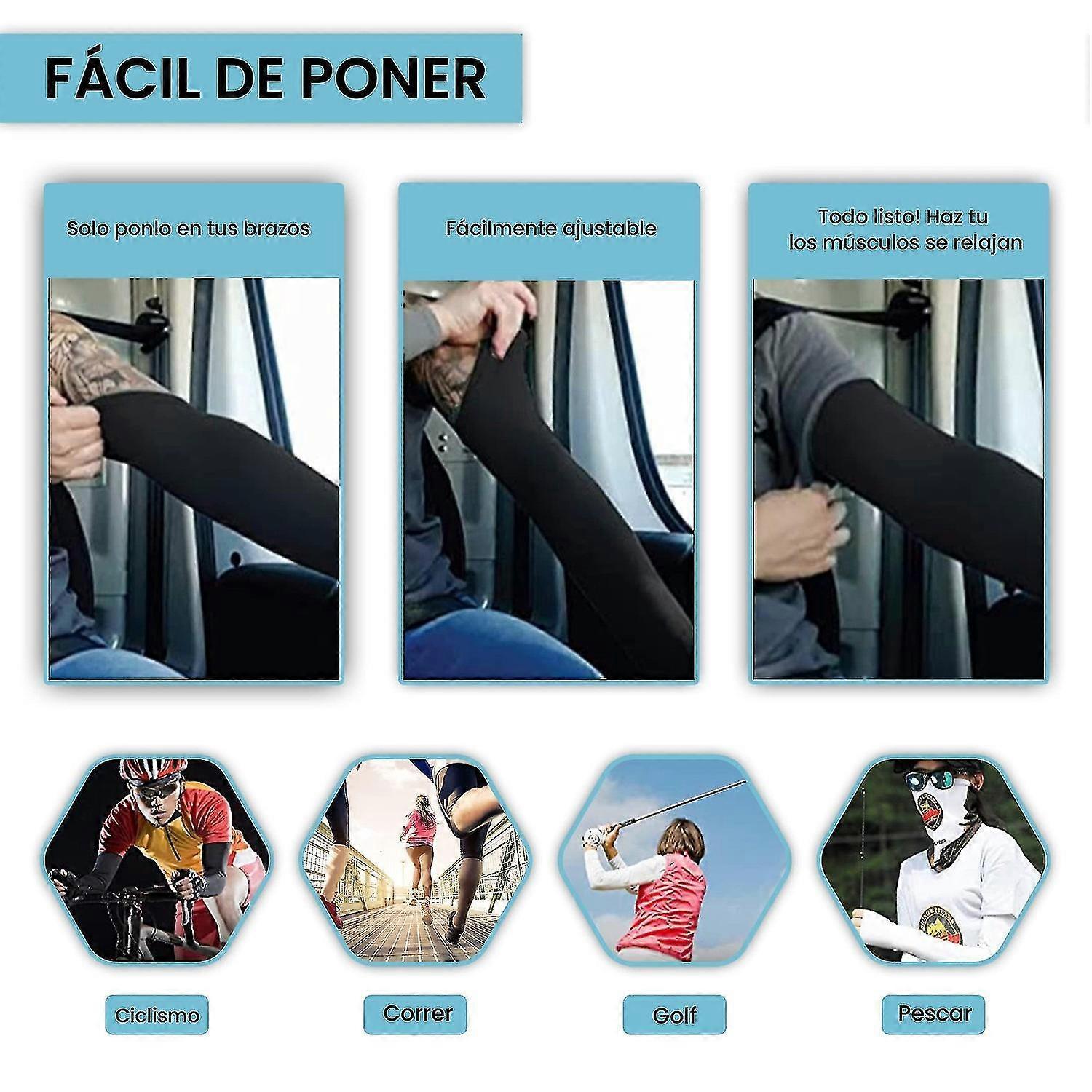 3 Pairs UV Protection Arm Sleeves for Men & Women Sun Shield - Image 5