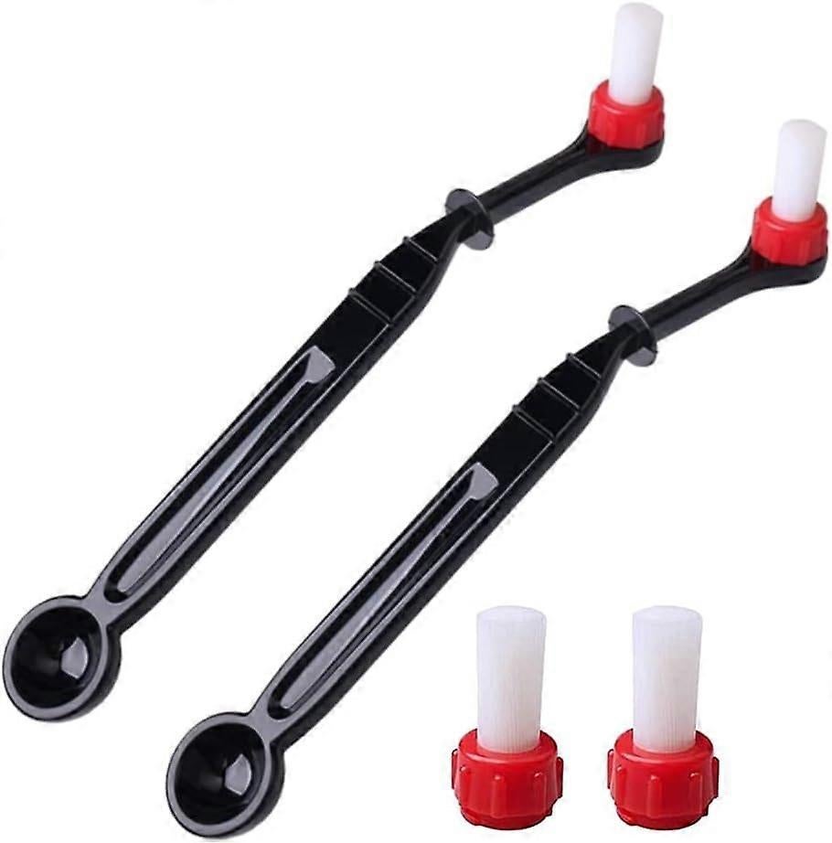 2Pcs Coffee Cleaning Brush with 2 Replaceable Nylon Heads Anti-Scald Handle - Image 1