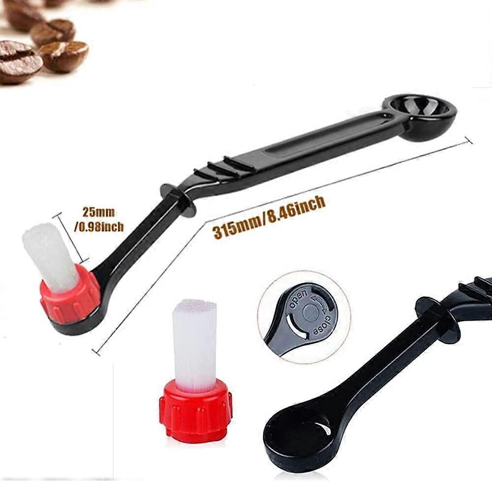 2Pcs Coffee Cleaning Brush with 2 Replaceable Nylon Heads Anti-Scald Handle - Image 2