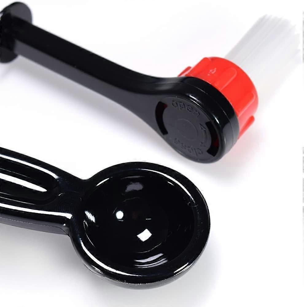 2Pcs Coffee Cleaning Brush with 2 Replaceable Nylon Heads Anti-Scald Handle - Image 3