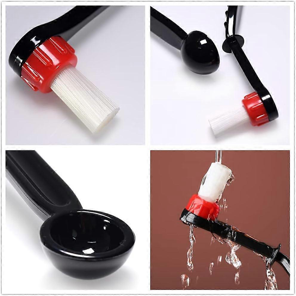 2Pcs Coffee Cleaning Brush with 2 Replaceable Nylon Heads Anti-Scald Handle - Image 4