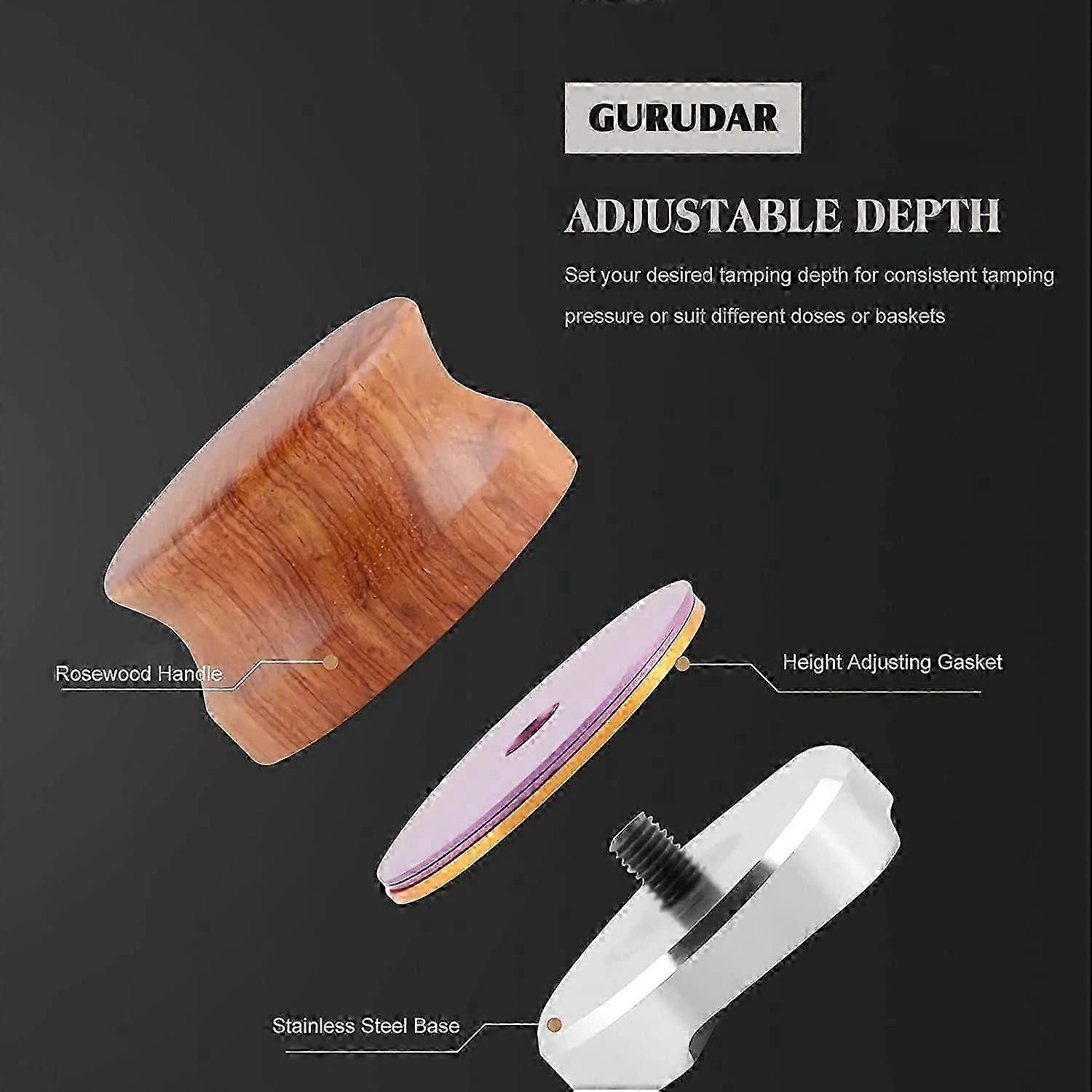 58.35mm Espresso Coffee Distributor Tamper with Four Inclined Slopes Base - Image 3