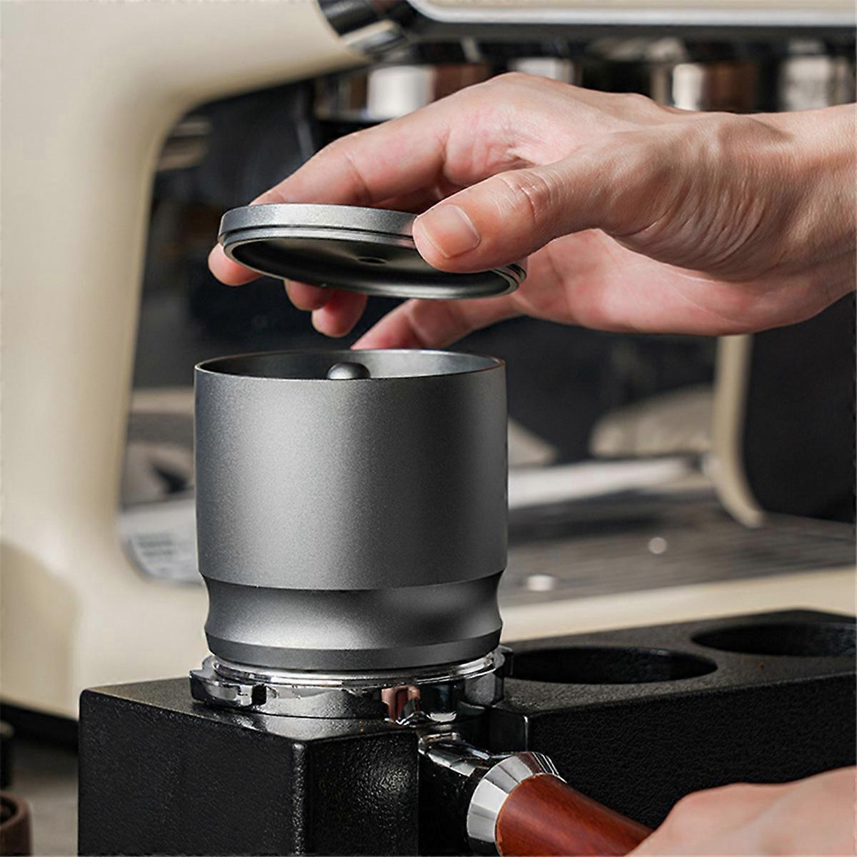 58mm Coffee Dosing Cup Aluminum Alloy Espresso Funnel Silver Barista Tool - Image 5