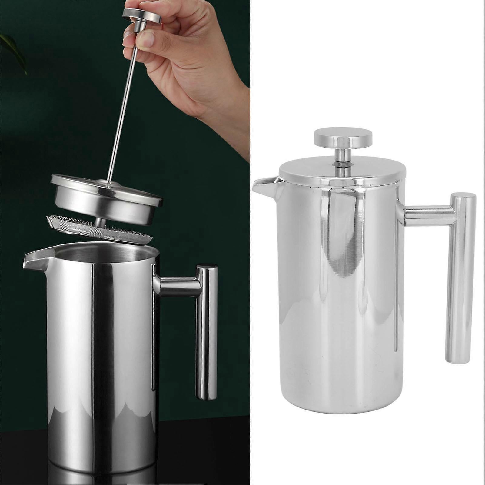 1000ml Stainless Steel Double Layer French Press Coffee Pot for Home Travel - Image 1