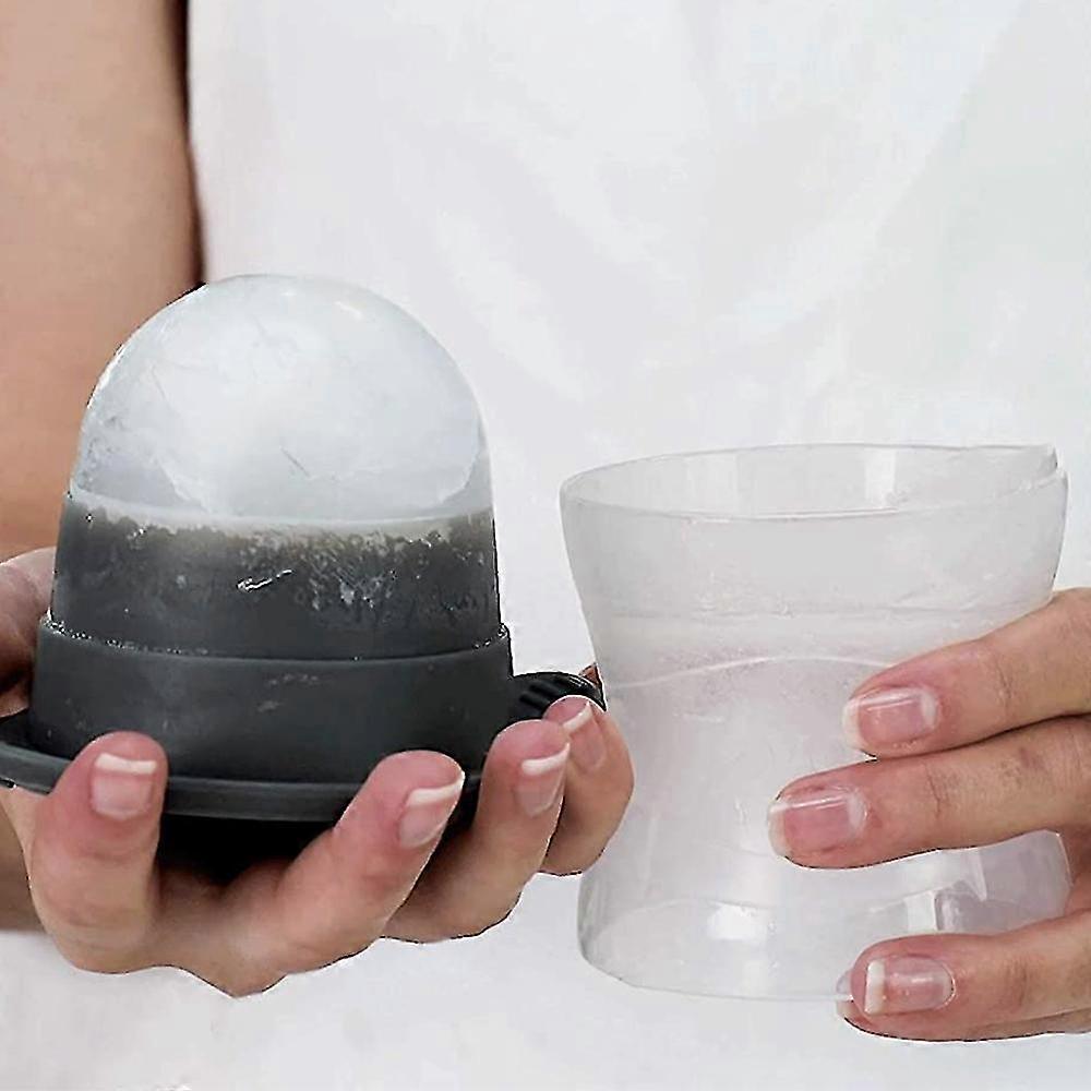 2Pcs Sphere Ice Cube Molds Large Silicone Ice Ball Maker Round Tray Set - Image 3