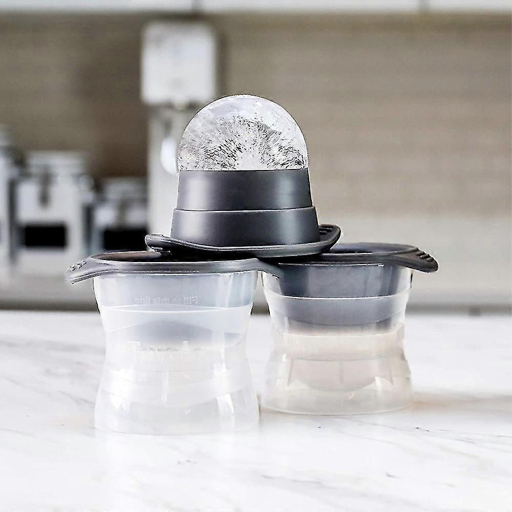 2Pcs Sphere Ice Cube Molds Large Silicone Ice Ball Maker Round Tray Set - Image 5