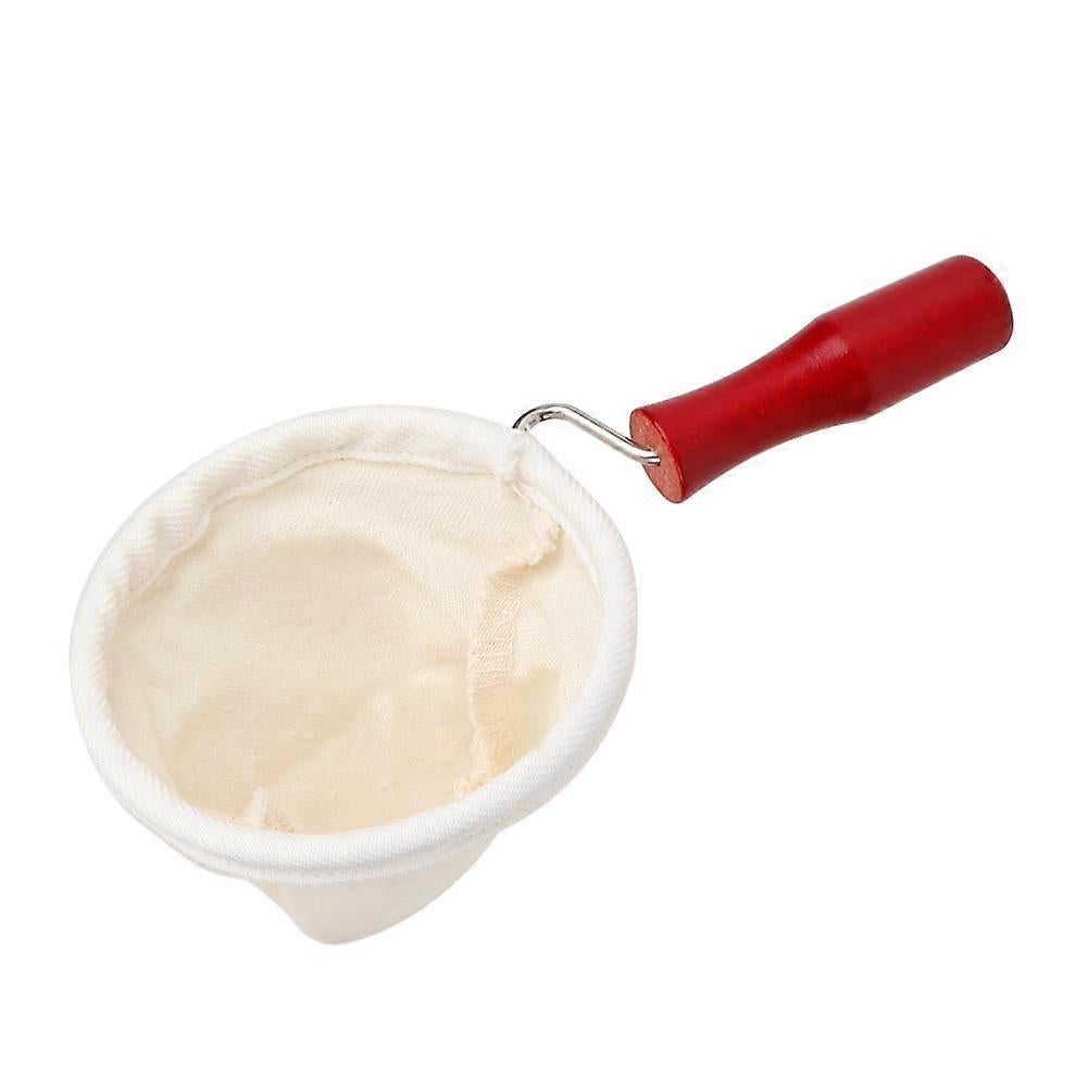 Cloth Coffee Filter Dripper Cotton Flannel with Wooden Handle 85mm - Image 3