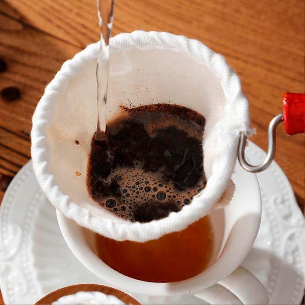 Cloth Coffee Filter Dripper Cotton Flannel with Wooden Handle 85mm - Image 4