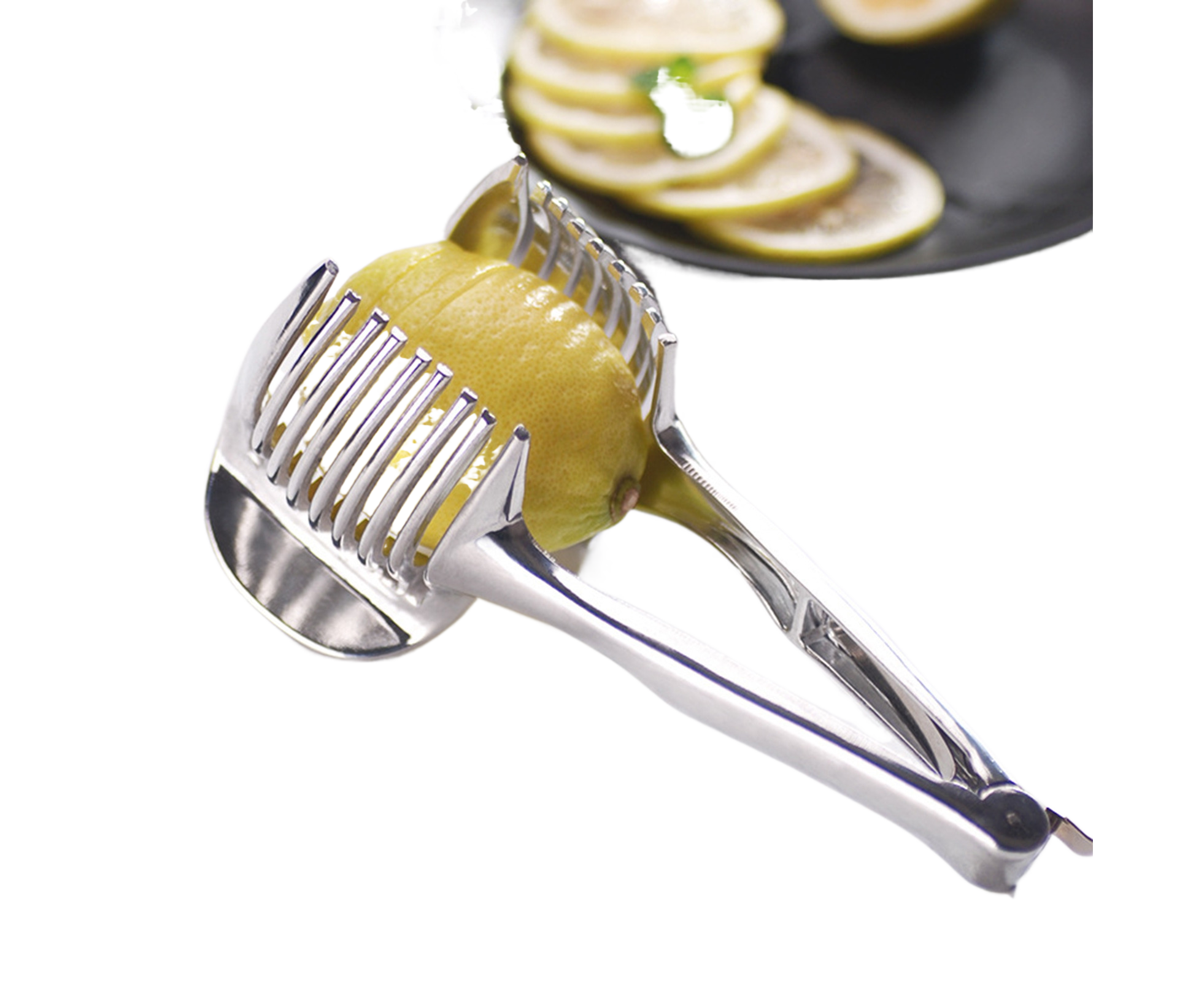 Fruit Slicer Stainless Steel Vegetable Cutter-Silver - Image 1