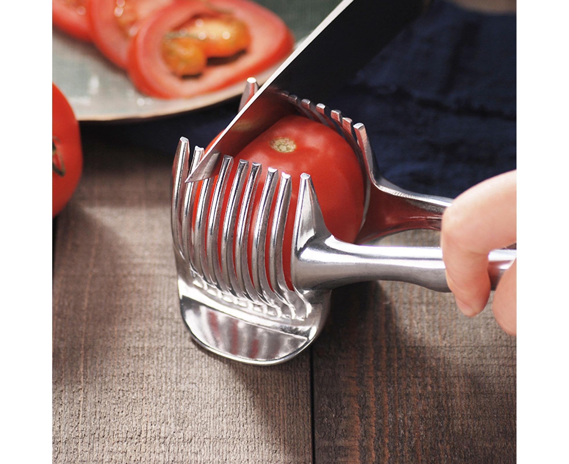 Fruit Slicer Stainless Steel Vegetable Cutter-Silver - Image 4