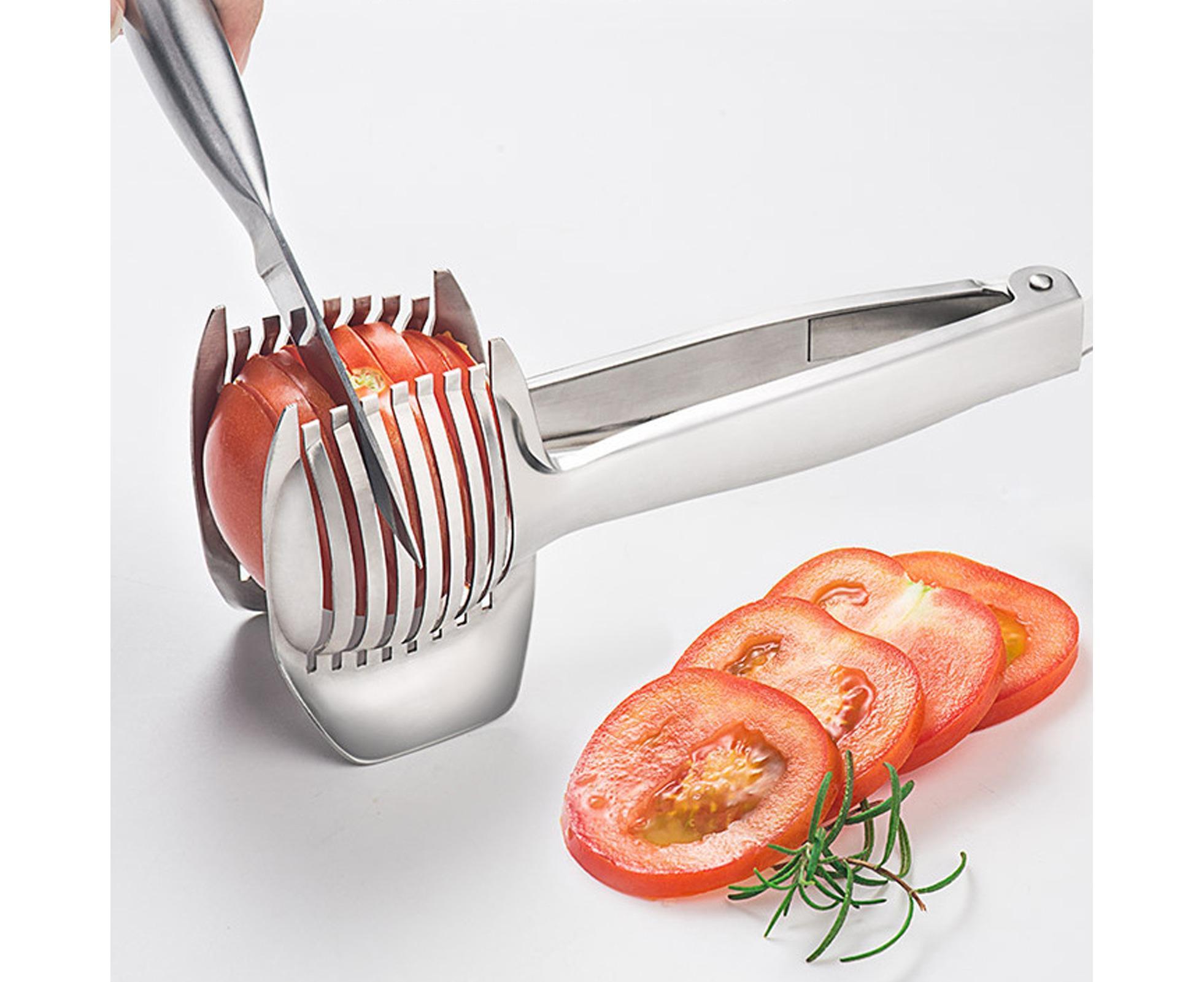 Fruit Slicer Stainless Steel Vegetable Cutter-Silver - Image 7
