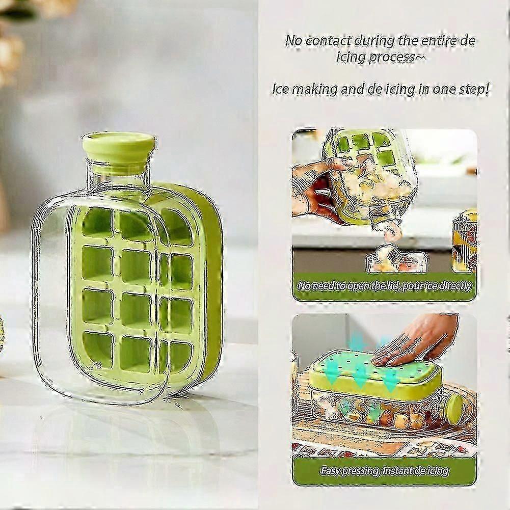 2-in-1 Ice Cube Tray Water Bottle with Straw Easy Release Freezer Bottle - Image 2