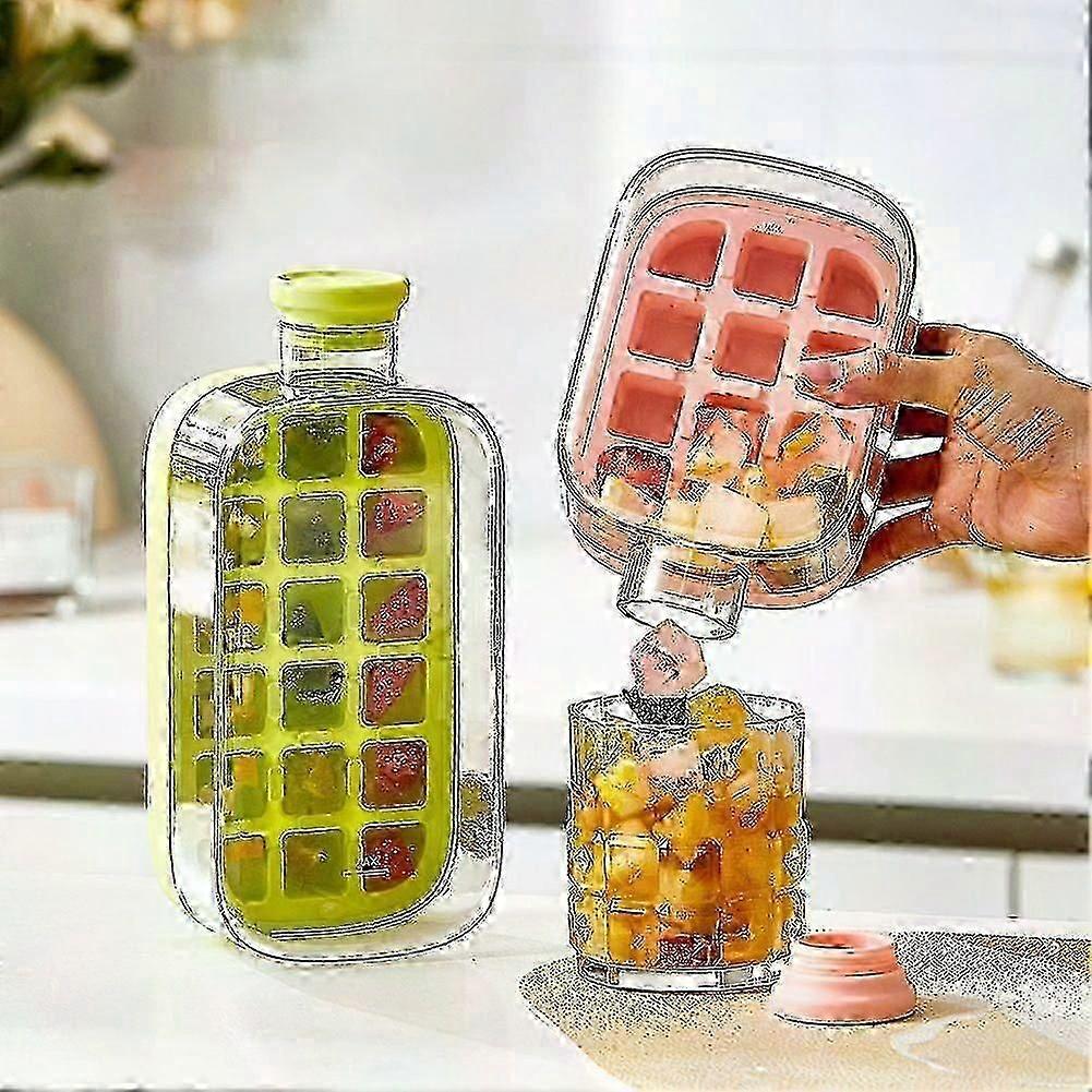 2-in-1 Ice Cube Tray Water Bottle with Straw Easy Release Freezer Bottle - Image 3
