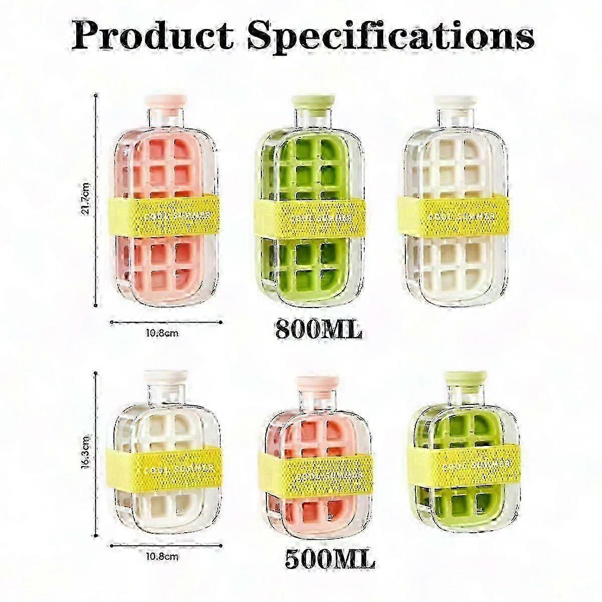2-in-1 Ice Cube Tray Water Bottle with Straw Easy Release Freezer Bottle - Image 5
