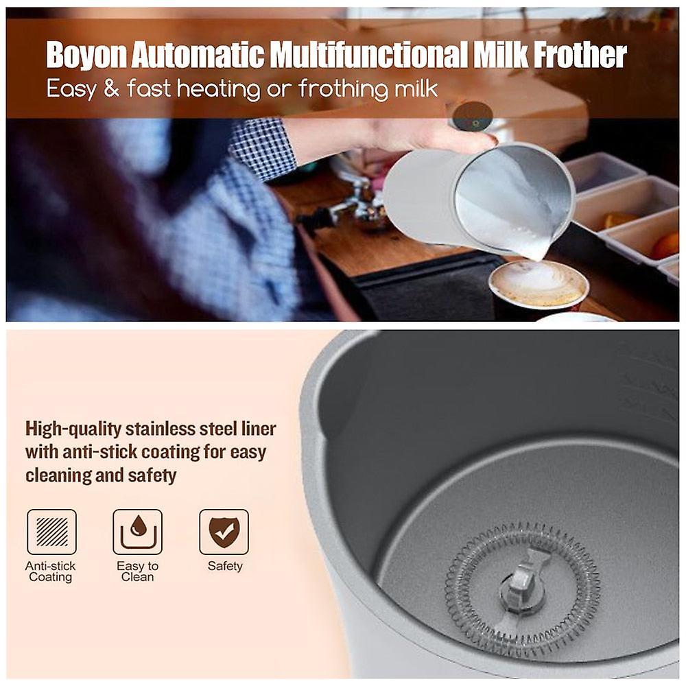 4-in-1 Electric Milk Frother 350ml Hot Cold Coffee Foam Maker Stainless Steel - Image 2