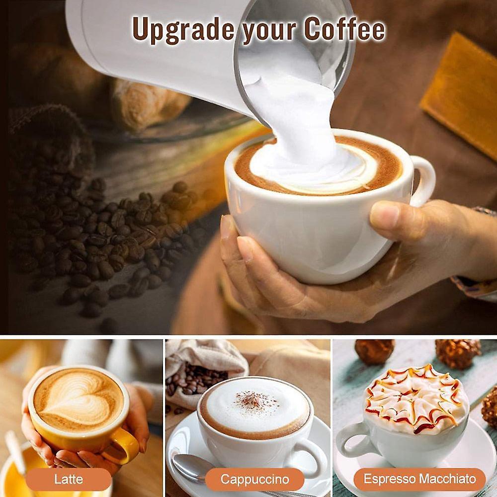 4-in-1 Electric Milk Frother 350ml Hot Cold Coffee Foam Maker Stainless Steel - Image 3