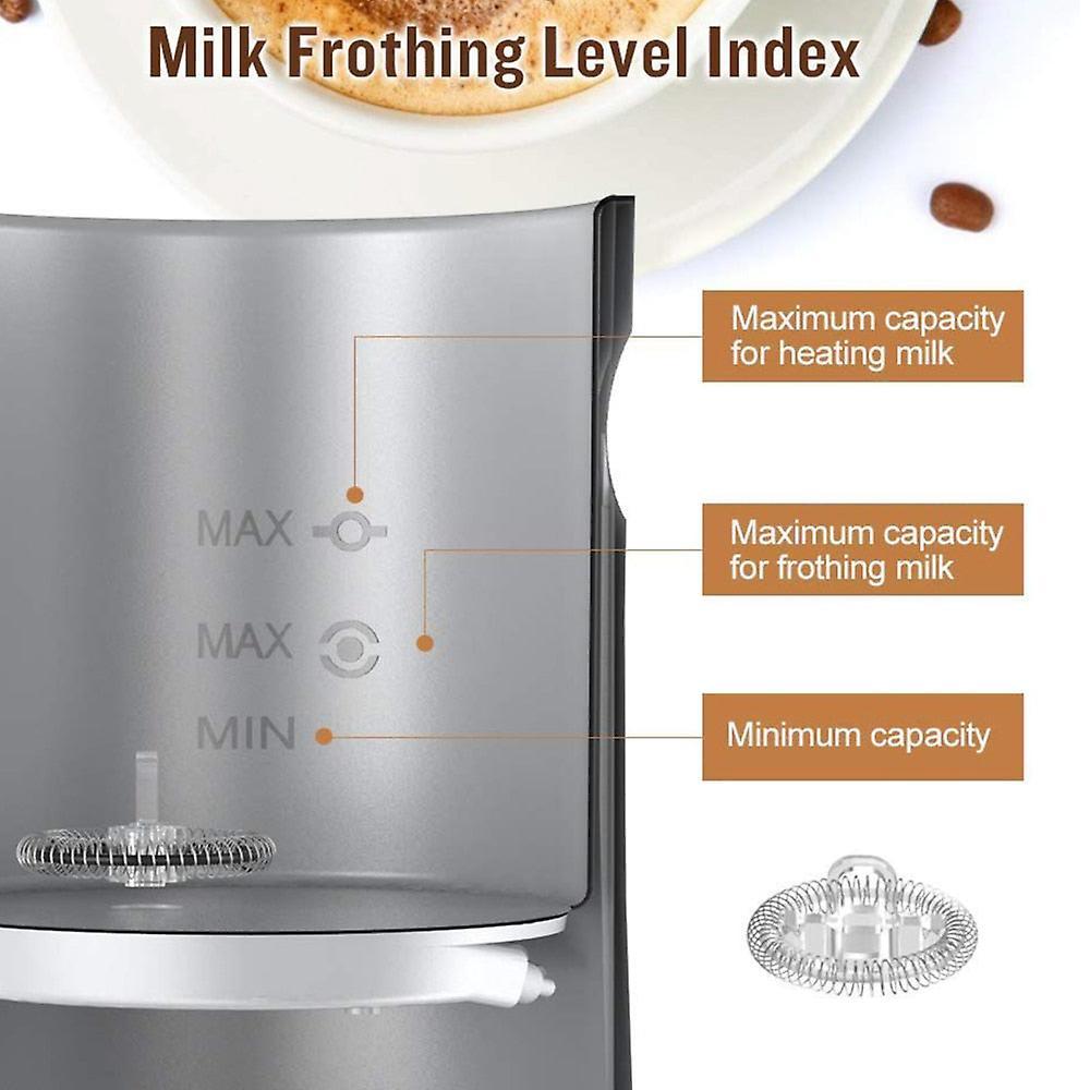 4-in-1 Electric Milk Frother 350ml Hot Cold Coffee Foam Maker Stainless Steel - Image 4